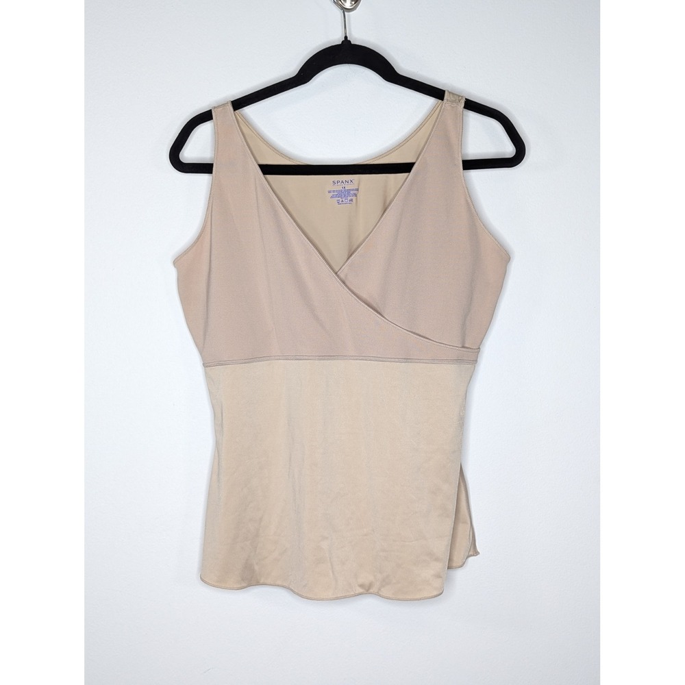 Spanx Hide & Sleek‎ Criss Cross Surplice Neck Tank Cami Shapewear Beige Plus 1X